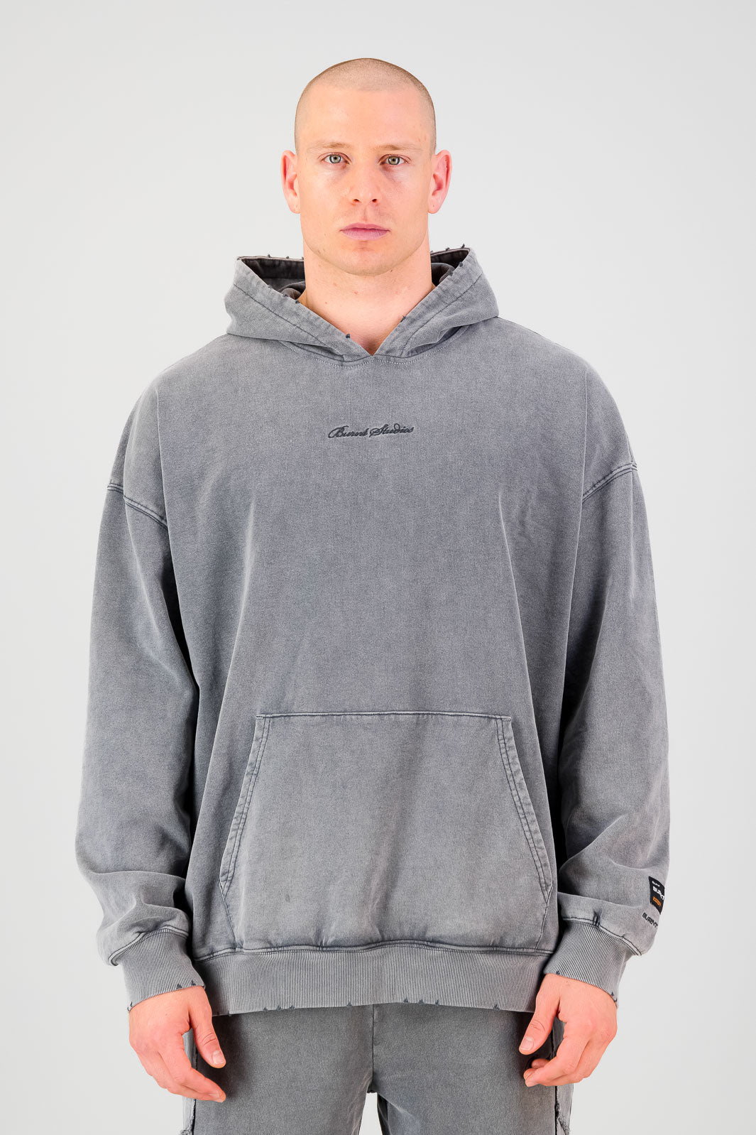 トップス ULTRA HEAVY SWEAT CUT OFF HOODIE Burnt Studios | Ultra Heavy Hoodie - Light Grey