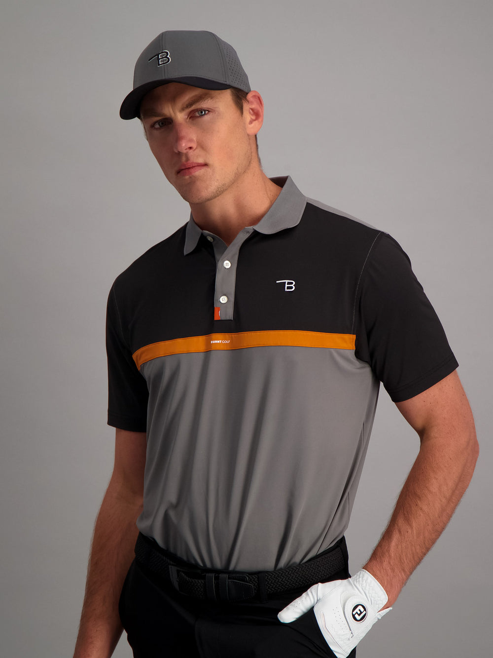 Mens Golf Shirt - Charcoal/Black
