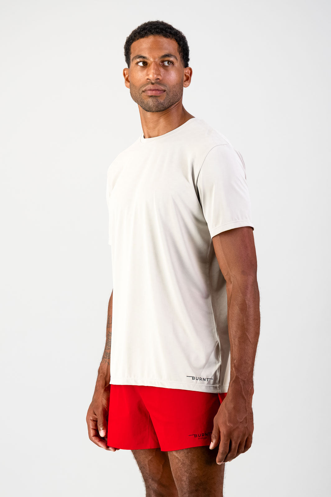 【BABYL】WHITE FLAME TEE サイズL Burnt Studios | Fuel Tee - Greige
