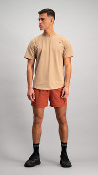 Burnt Studios Activewear 5-inch shorts in core rust full