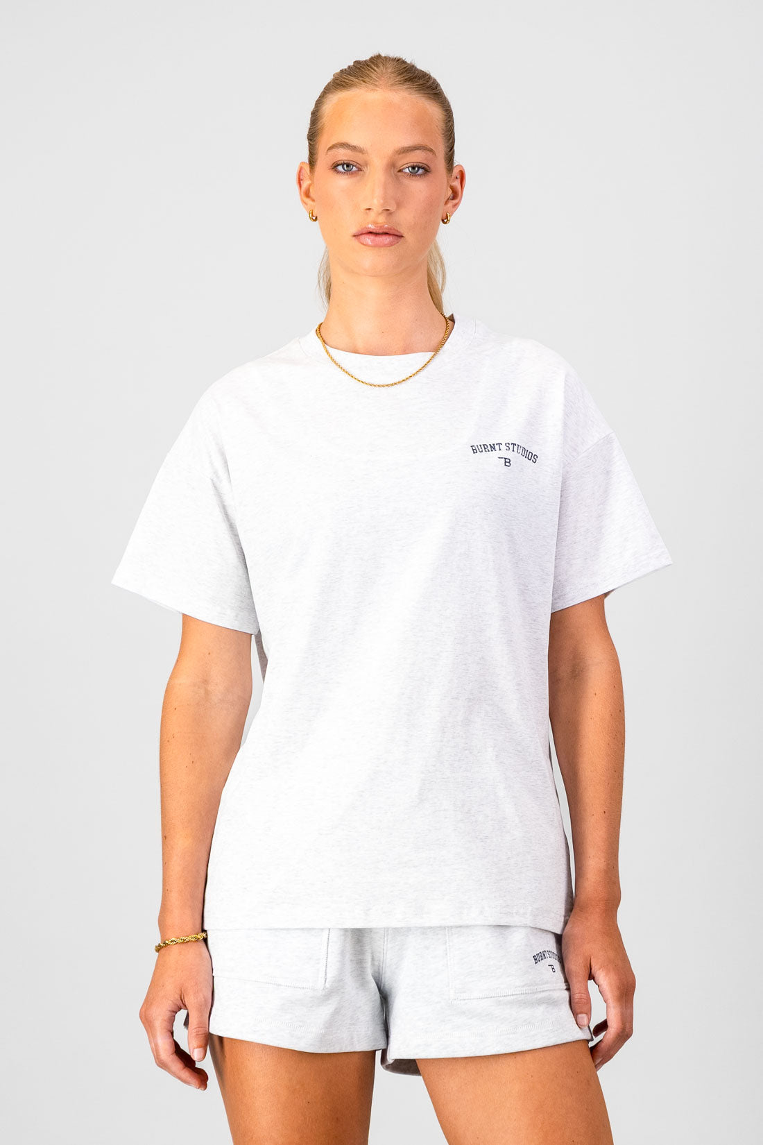 Academy Oversized Tee - Grey Melange