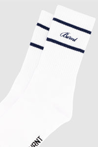Track Crew Sock - White & Navy