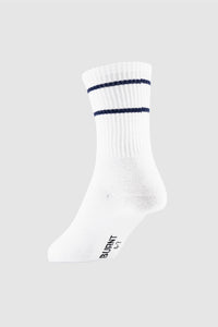 Track Crew Sock - White & Navy