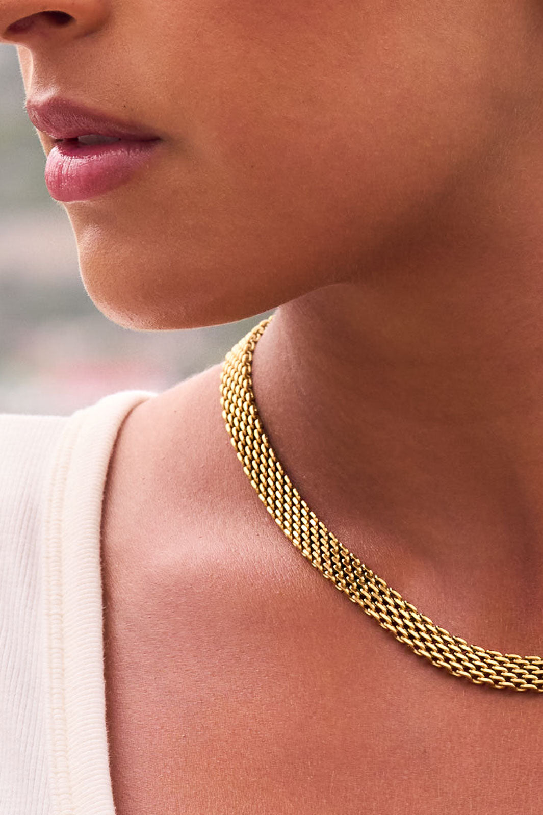 Mesh Chain Necklace – Burnt