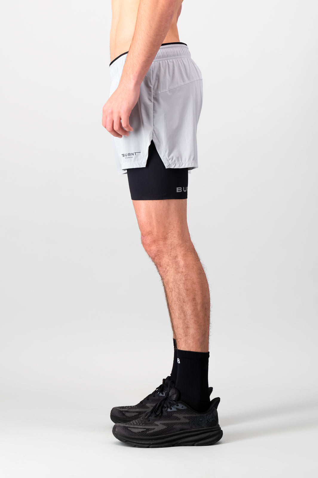 Energy 2-in-1 Short - Grey & Black