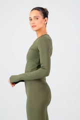 Olivia Fitted Long Sleeve - Olive