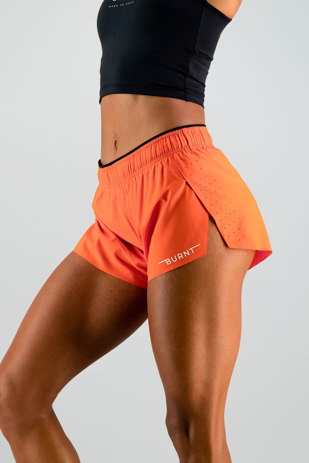 SpeedSkin™ Womens Run Shorts - Orange