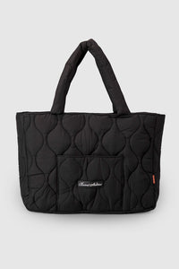 Quilted Tote Bag - Black