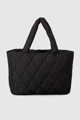 Quilted Tote Bag - Black