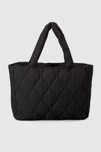 Quilted Tote Bag - Black