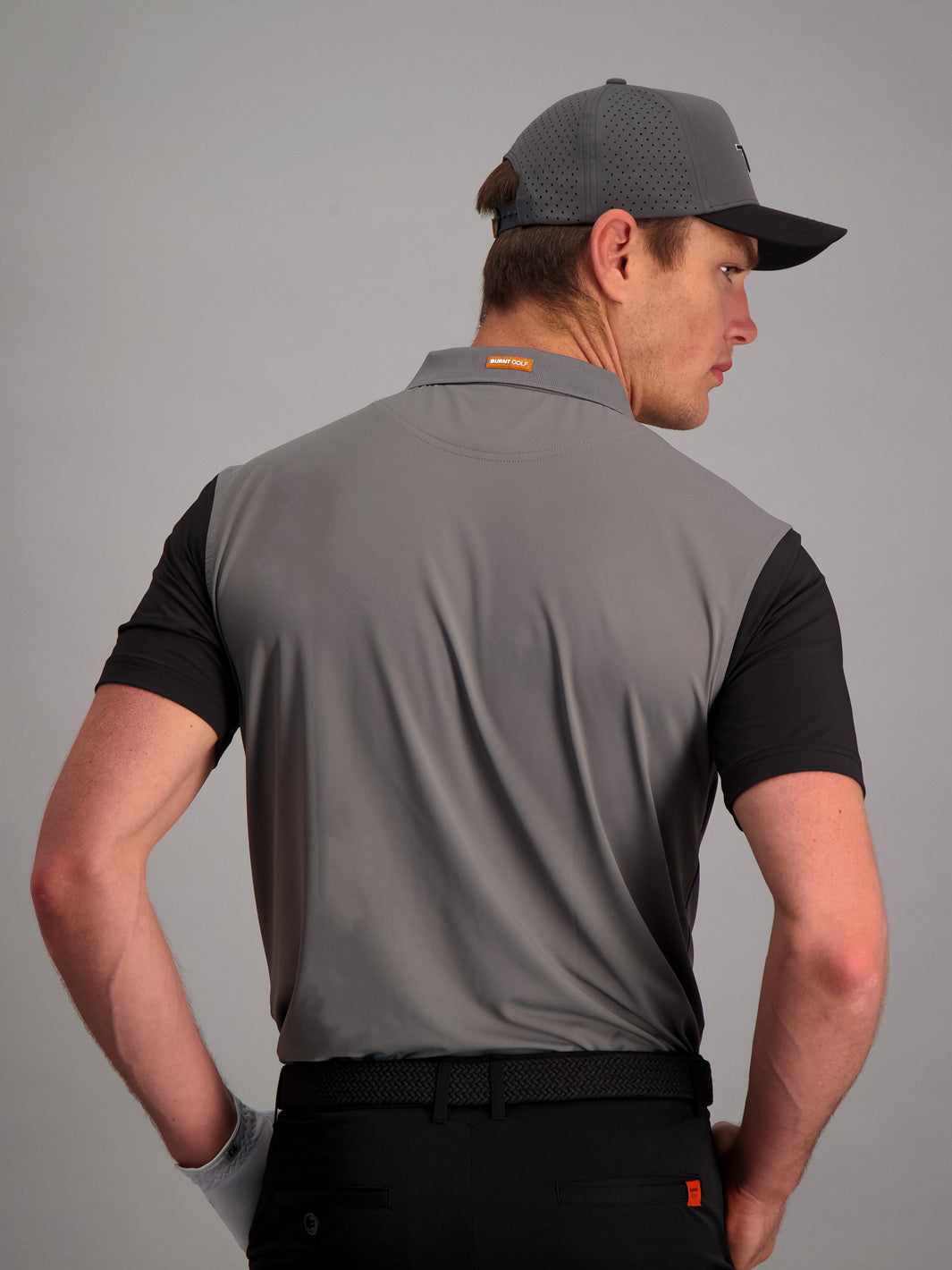 Mens orange sales golf shirt