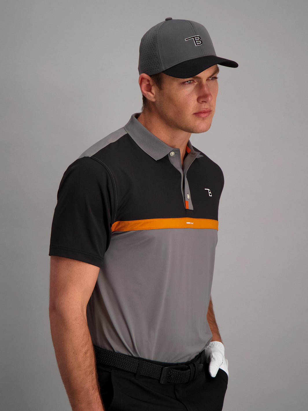 Mens Golf Shirt - Charcoal/Black