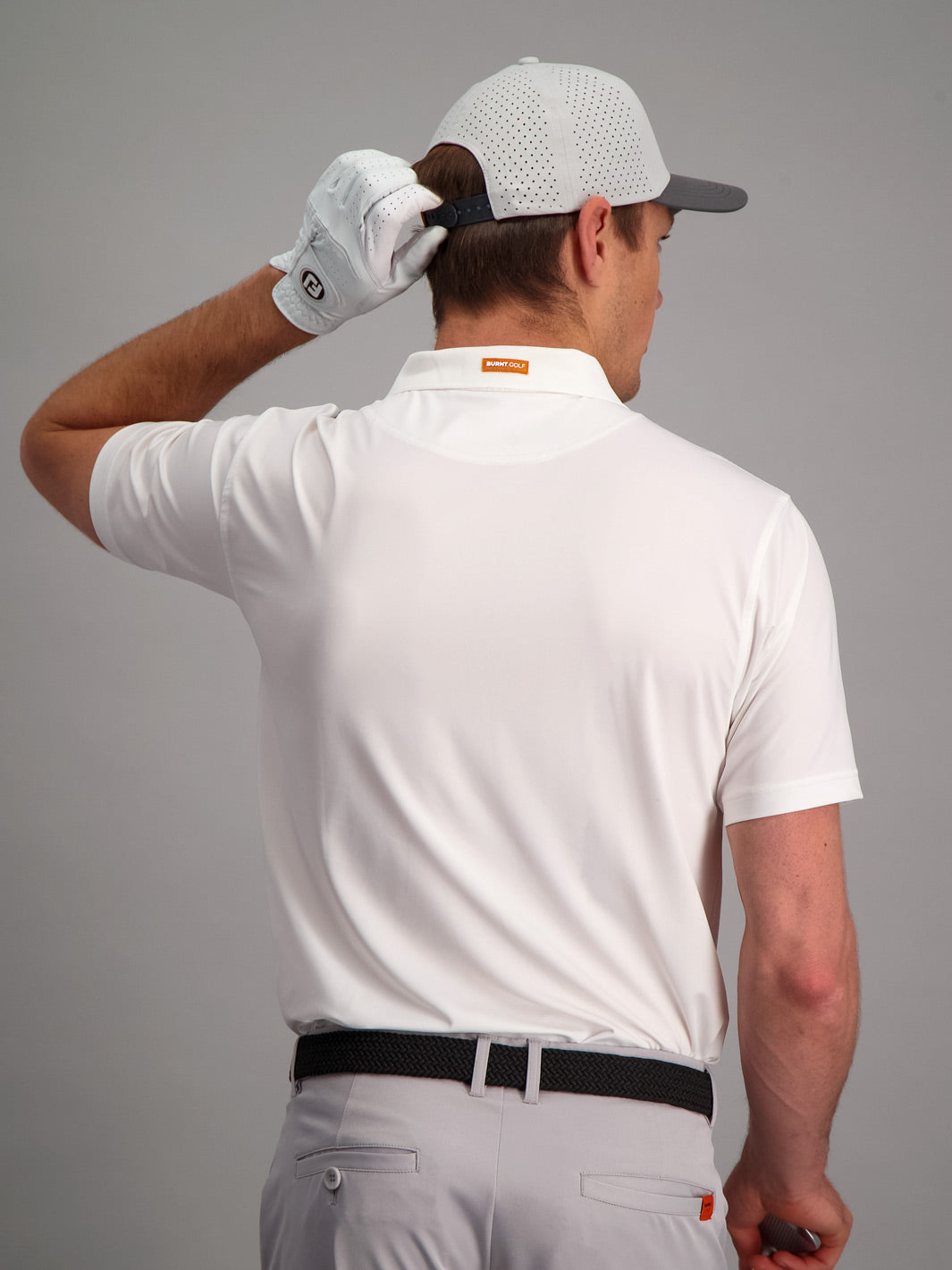 Men's Golf Shirt - White/Grey