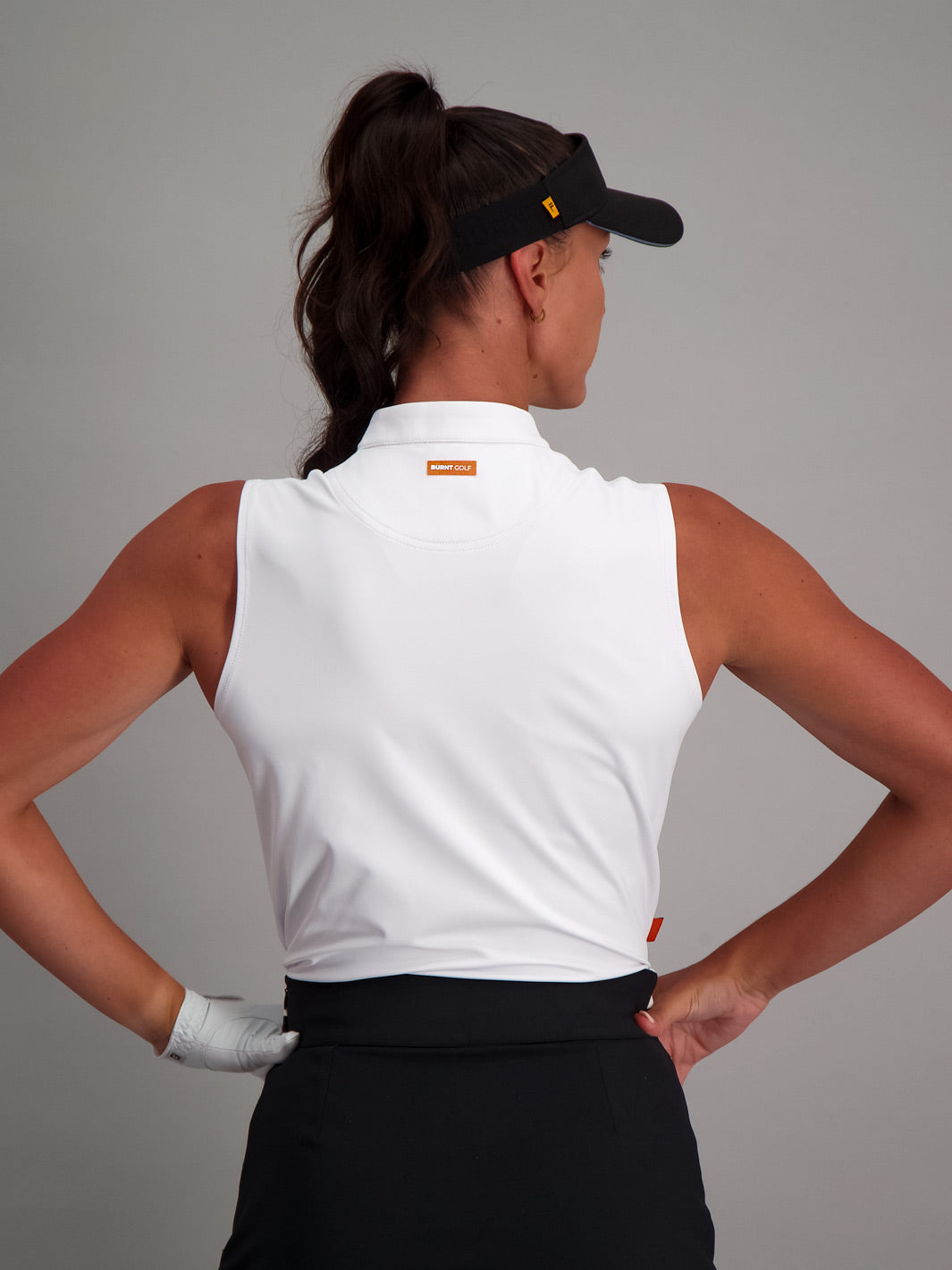 Womens Golf Sleeveless Polo - White