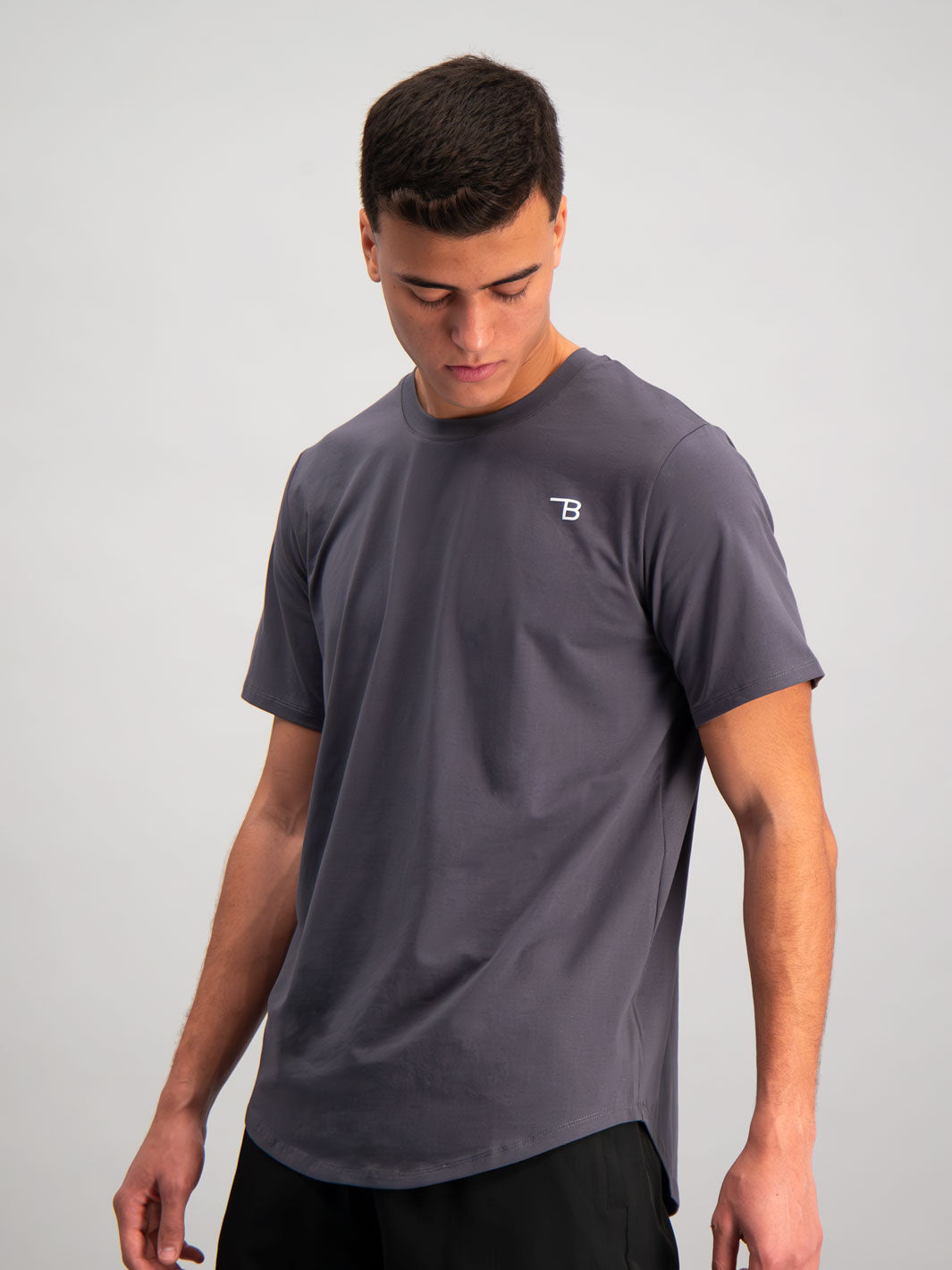 Burnt Studios Activewear Men Gym Brooklyn T Shirt Core Charcoal side