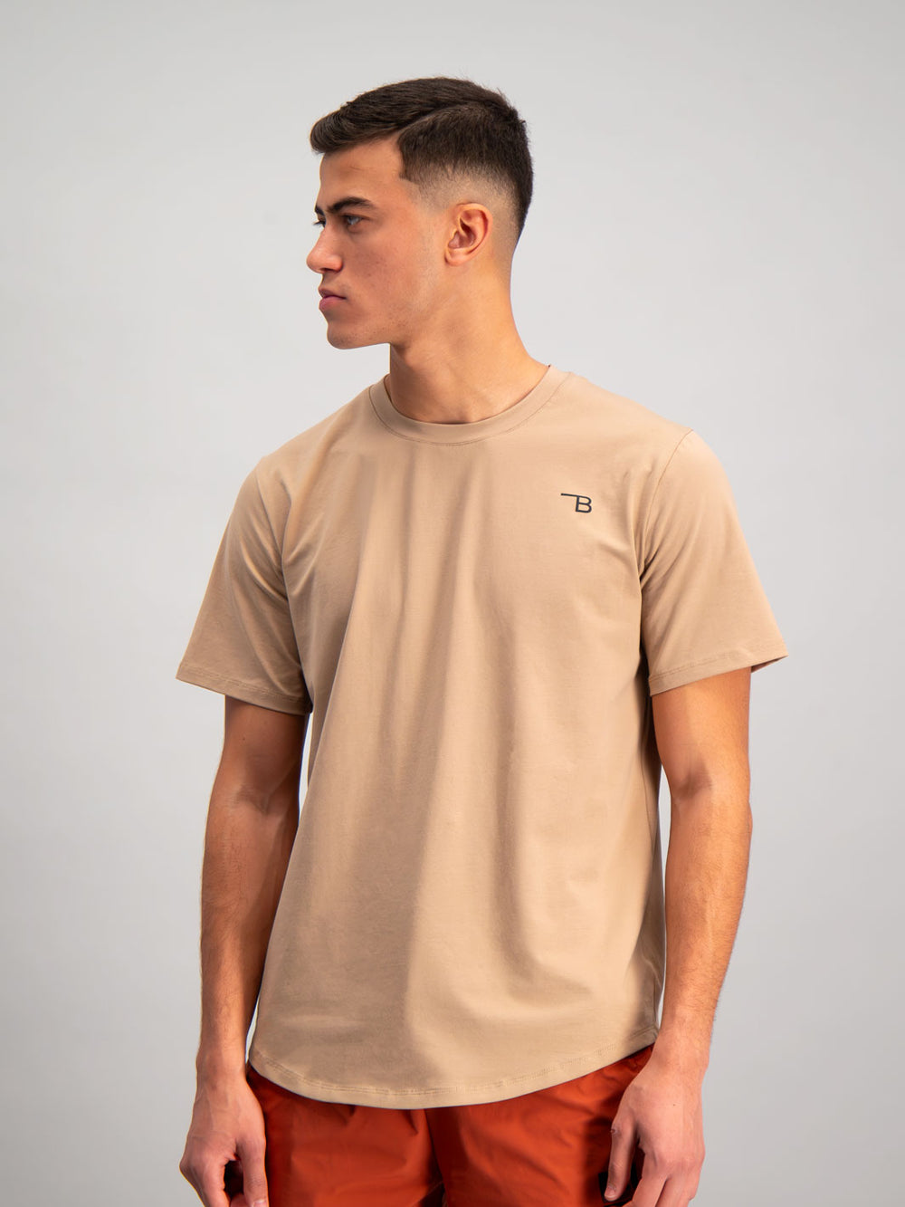 Burnt Studios Activewear Men Gym Brooklyn T-Shirt Core Sand Front
