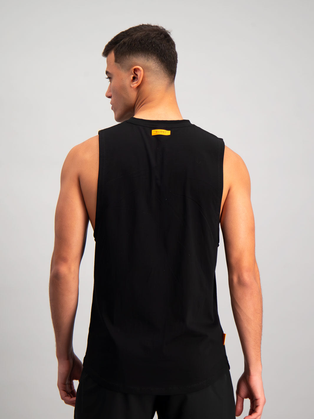 Burnt Studios Activewear Men Gym Detroit Training Tank Core Black back