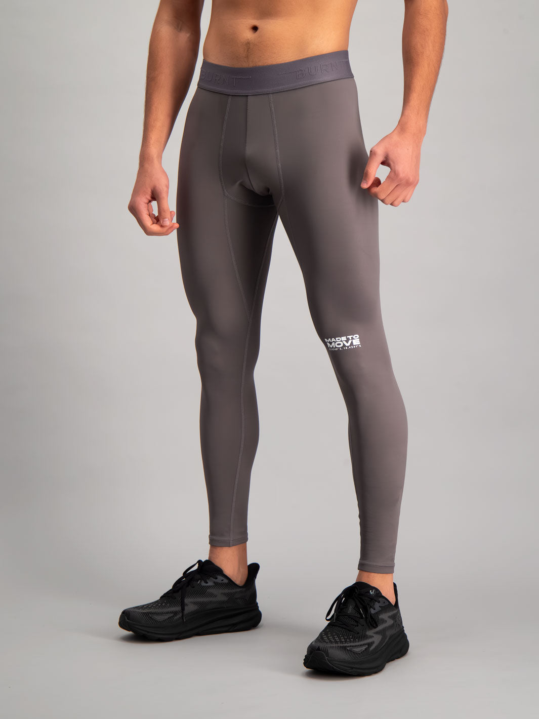 Burnt Studios Activewear Men Gym Tights Grey Side