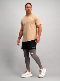 Burnt Studios Activewear Men Gym Tights Grey Front Full