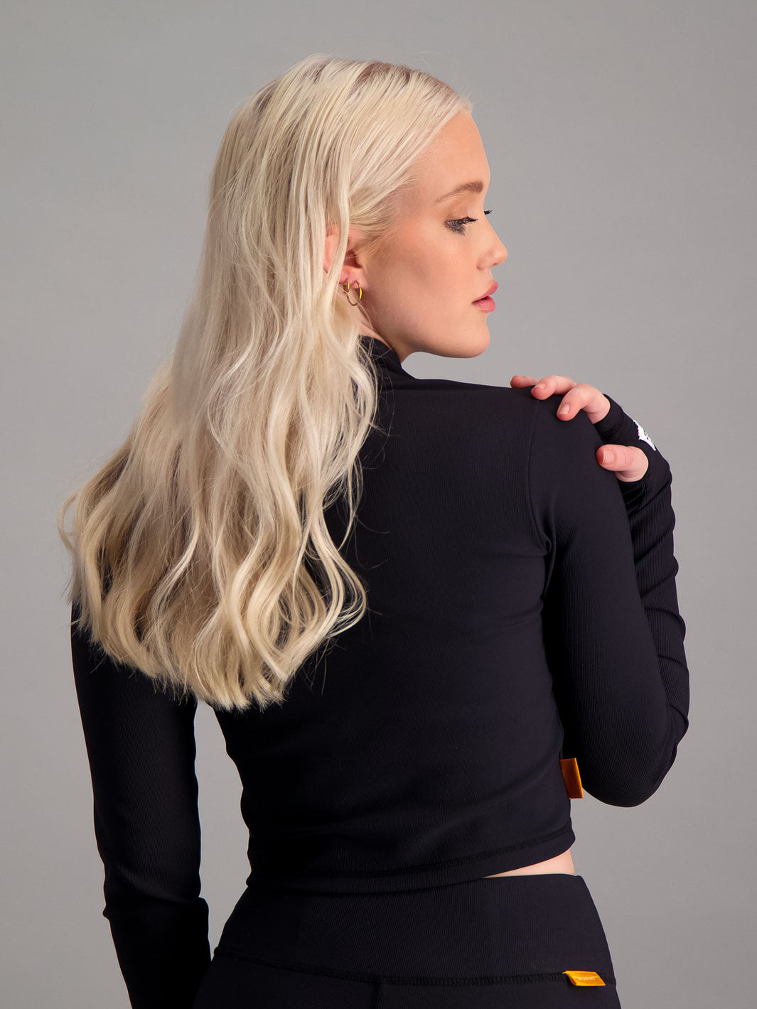 Sienna Quarter Zip Active Crop Top - Back View