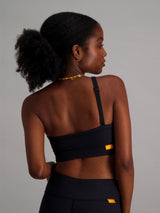 Sienna Black One Shoulder Bra - Back View