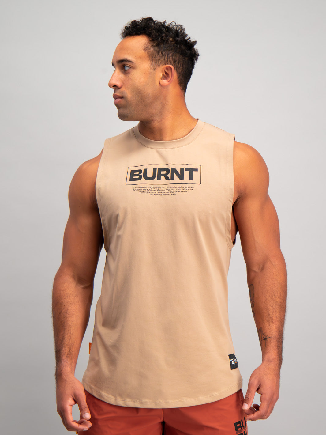 Burnt Studios Activewear Detroit Tank Core Coffee Front