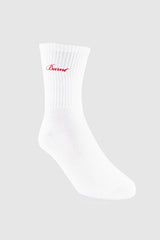 Headline Sock - White & Red