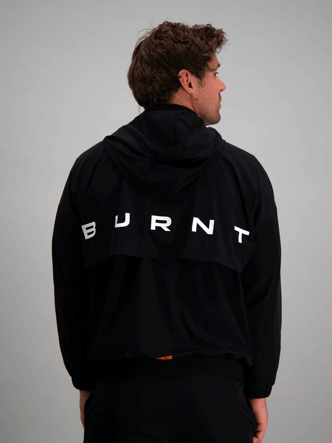 Burnt Studios Men Activewear Training Kyoto Jacket in black back 