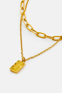 Stacked Necklace with Paperclip & Charm