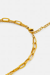 Stacked Necklace with Paperclip & Charm
