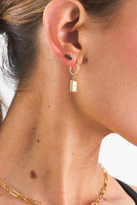 Rectangle Charm Earring