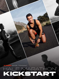 Nic Acampora, expert running coach, on the cover of the Half Marathon Kickstart program, showcasing his expertise in helping runners prepare for their race.