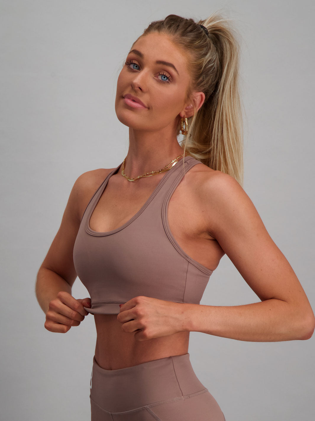 Latte Sports Bra Long Lined
