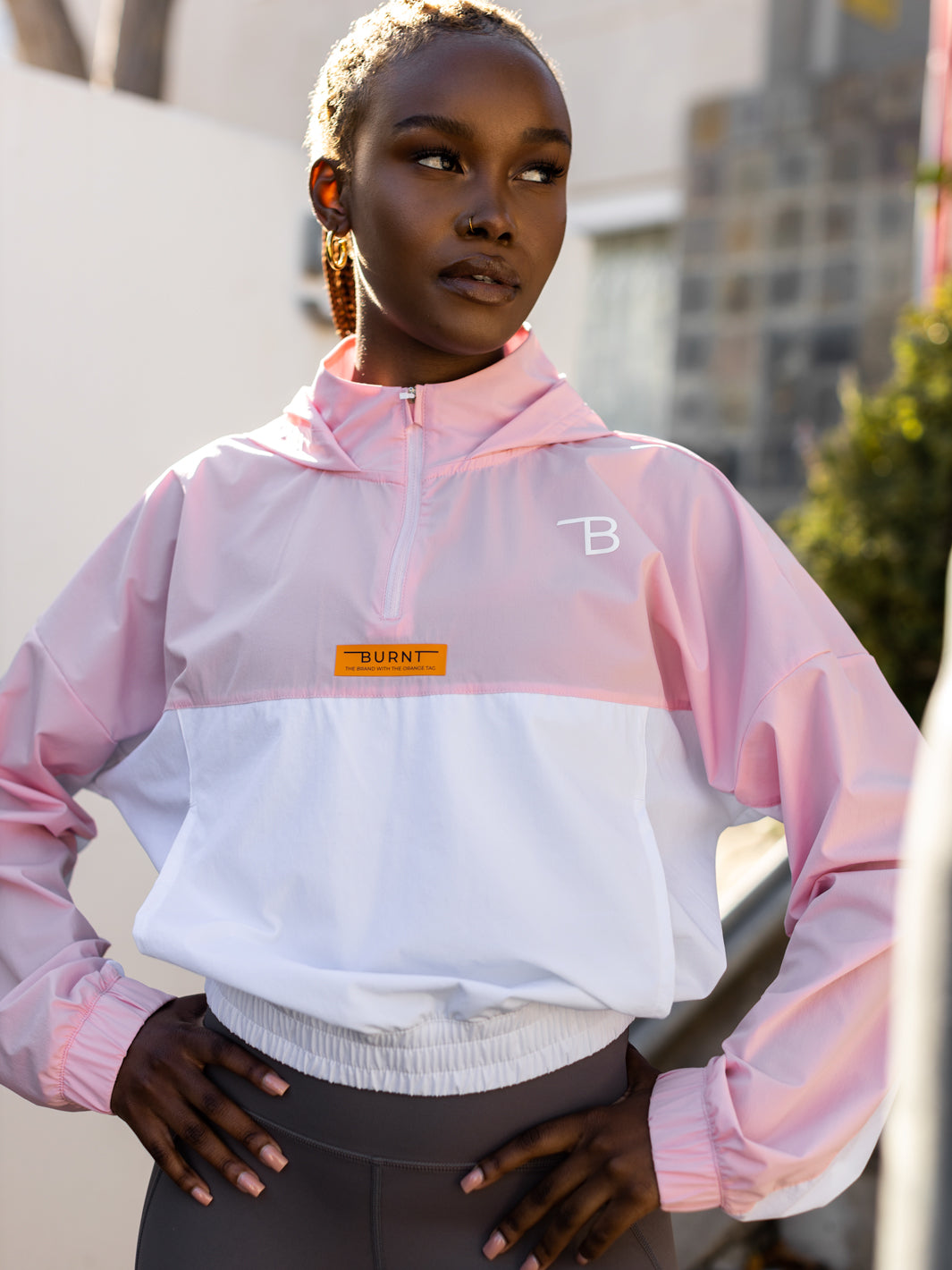 Pink 2024 white windbreaker